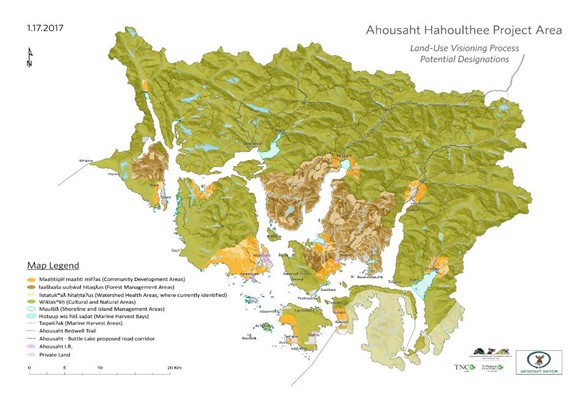 Ahousaht Land Use Vision Map: January 17, 2017 Credit: Maaqutusiis Hahoulthee Stewardship Society