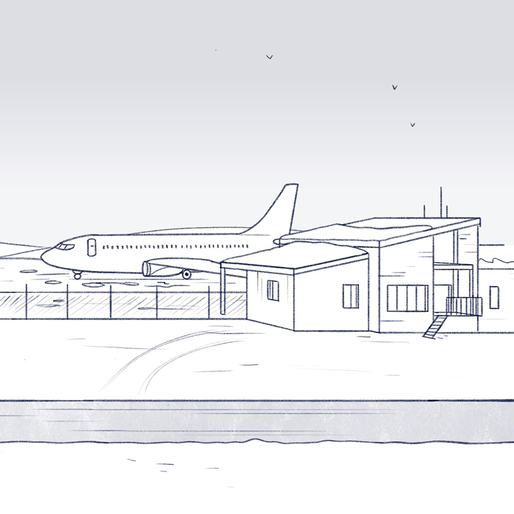 Drawing of an airport.